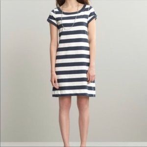 Banana Republic navy blue and white striped dress